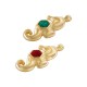 Colgante de Zamak Esmaltado Caballito de Mar 15 x 26 mm/5 mm Ø 2,2 mm