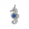 Argent 999° plaqué antique / 5 µm / bleu transparent