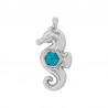 Plaqué Argent Antique 999° / 5 µm / Turquoise Transparent