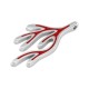 Μεταλλικό Ζάμακ Μοτίφ Κοράλι με Σμάλτο 28x49mm/5mm Ø2.2mm