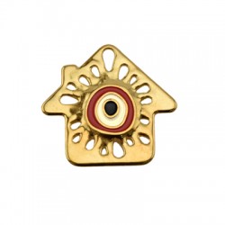 Pendentif en Zamak Émaillé Maison avec œil Maléfique 39 x 38 mm