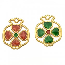 Pendente in Zama Smaltato Melograno 27x32mm