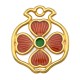 Enameled Zamak Pendant Pomegranate with Clover 27x32mm