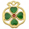 24K Gold Plated/Transparemt Green/Transparent Red