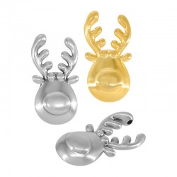 Pendentif en Zamak tête de cerf 18 x 34 mm Ø 2.2 mm