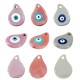 Colgante de Cerámica Esmaltada Gota con Ojo 32x24mm (Ø 3.5mm)