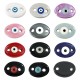 Enameled Ceramic Connector with Evil Eye 25x19mm Ø3.5mm