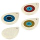 Ciondolo in Ceramica Grezza Goccia con Occhio Portafortuna Smaltato 48x67mm