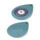 Enameled Ceramic Pendant Teardrop with Evil Eye 68x67mm Ø4mm