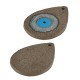 Enameled Ceramic Pendant Teardrop with Evil Eye 68x67mm Ø4mm