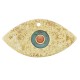 Ciondolo in Ceramica Grezza Occhio Portafortuna Smaltato 96x48mm