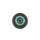 Enameled Ceramic Bead Flattened with Eye 22mm Ø2mm