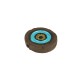 Enameled Ceramic Bead Flattened with Eye 22mm Ø2mm