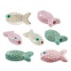 Enameled Ceramic Bead Fish with Evil Eye 26x12mm Ø2mm