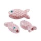 Enameled Ceramic Bead Fish with Evil Eye 26x12mm Ø2mm