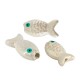 Enameled Ceramic Bead Fish with Evil Eye 26x12mm Ø2mm