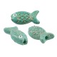 Enameled Ceramic Bead Fish with Evil Eye 26x12mm Ø2mm