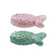 Enameled Ceramic Bead Fish with Evil Eye 26x12mm Ø2mm