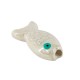 Enameled Ceramic Bead Fish with Evil Eye 26x12mm Ø2mm
