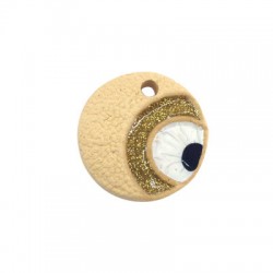Pendentif en Céramique 28mm (Ø 3mm) avec de l'émail glitter