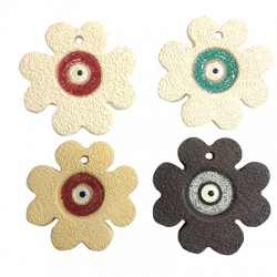 Pendentif en Céramique Émaillée Trèfle à Quatre Feuilles 61 mm Ø4.5 mm