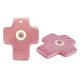 Enameled Ceramic Pendant Cross with Evil Eye 50x60mm