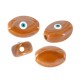 Enameled Ceramic Bead Oval with Evil Eye 16x13mm Ø1.8mm