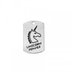 Μεταλλική Μπρούτζινη Ταυτότητα"Unicorn Power" 15x25mm Ø2.4mm