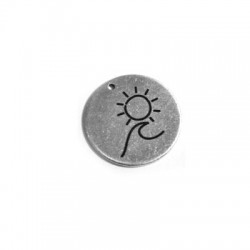 Charm in Ottone con Sole e Onda Incisi 20mm