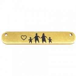 Brass Tag with Engraved Family 35x6mm Ø1.2mm