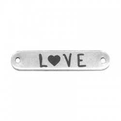 Connettore in Ottone Targhetta "LOVE" 25x5mm (Ø1.2mm)