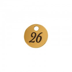 Porte-Bonheur rond en Laiton « 26 » 8 mm (Ø 1.4 mm)