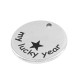 Brass Charm Round “my lucky year” with Star 20mm Ø1.9mm
