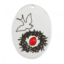 Pendentif Ovale en Laiton Émaillé 21 x 29 mm Ø 1.9 mm