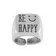 Bague en Laiton « BE Happy » 16 mm