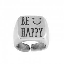 Bague en Laiton « BE Happy » 16 mm