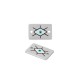 Targhetta Connettore in Ottone Smaltato con Occhio Malvagio 15X10 mm