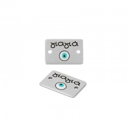 Étiquette Connecteur en Laiton Émaillé « Γιαγιά » 15 x 10 mm