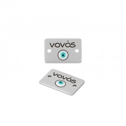 Étiquette Connecteur en Laiton Émaillé « Νονός » 15 x 10 mm