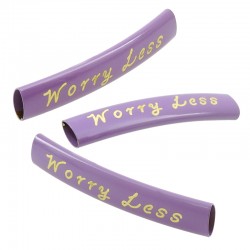 Tubo de Metal Latón Pintado "Worry Less" 6x35mm