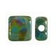 Perle Carrée en Céramique Plate avec Étoile 10 mm/3 mm Ø 2.2 mm