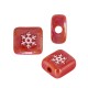 Perla Quadrata in Ceramica con Fiocco di Neve 10 Mm/3 mm Ø 2.2 mm
