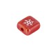 Perla Quadrata in Ceramica con Fiocco di Neve 10 Mm/3 mm Ø 2.2 mm
