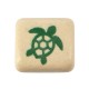 Ceramic Square Bead Flat with Turtle 10mm/3mm Ø2.2mm