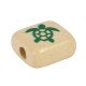 Ceramic Square Bead Flat with Turtle 10mm/3mm Ø2.2mm