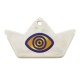Pendentif en Céramique en Forme de Bateau avec œil Maléfique 68 x 39 mm Ø 3.2 mm