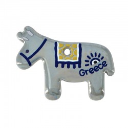 Pendentif en Céramique Âne « Grèce » avec œil Maléfique 62 x 43 mm Ø 3.4 mm
