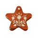 Ciondolo in Ceramica a Forma di Stella con Fiori 50 mm Ø3 mm