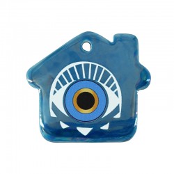 Pendentif Maison en Céramique avec œil Maléfique 51 x 46 mm Ø 3.5 mm