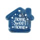 Κεραμικό Μοτίφ Σπίτι Καρδιά Λουλούδι "Home" & Σμάλτο 51x46mm Ø~3.5mm